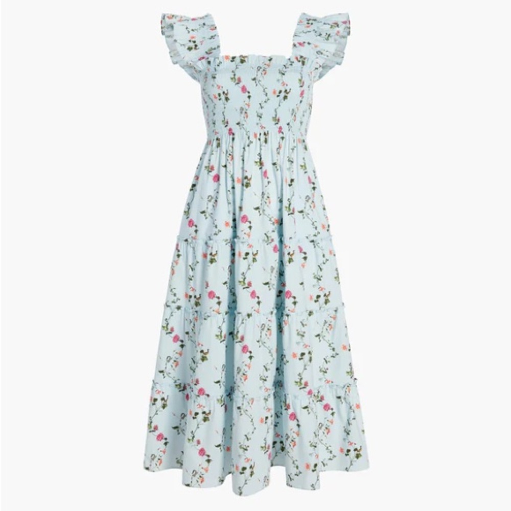 Hill House Light Blue Floral Maxi Dress